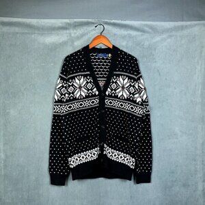 Polo Ralph Lauren Chunky Knit Cardigan Mens Medium Holiday Long Sleeve NWOT